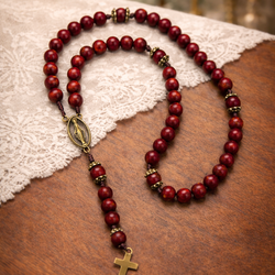 Rosewood Bead Rosary