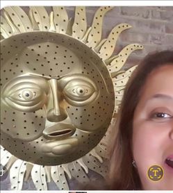 Huge Golden Metal sun lamp