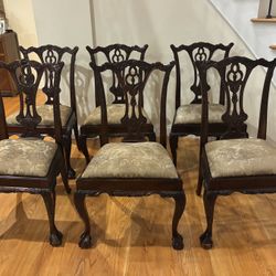 Set of 12 Stunning Maitland Smith Philadelphia Chippendale Mahogany Dining Chairs, $1,400.