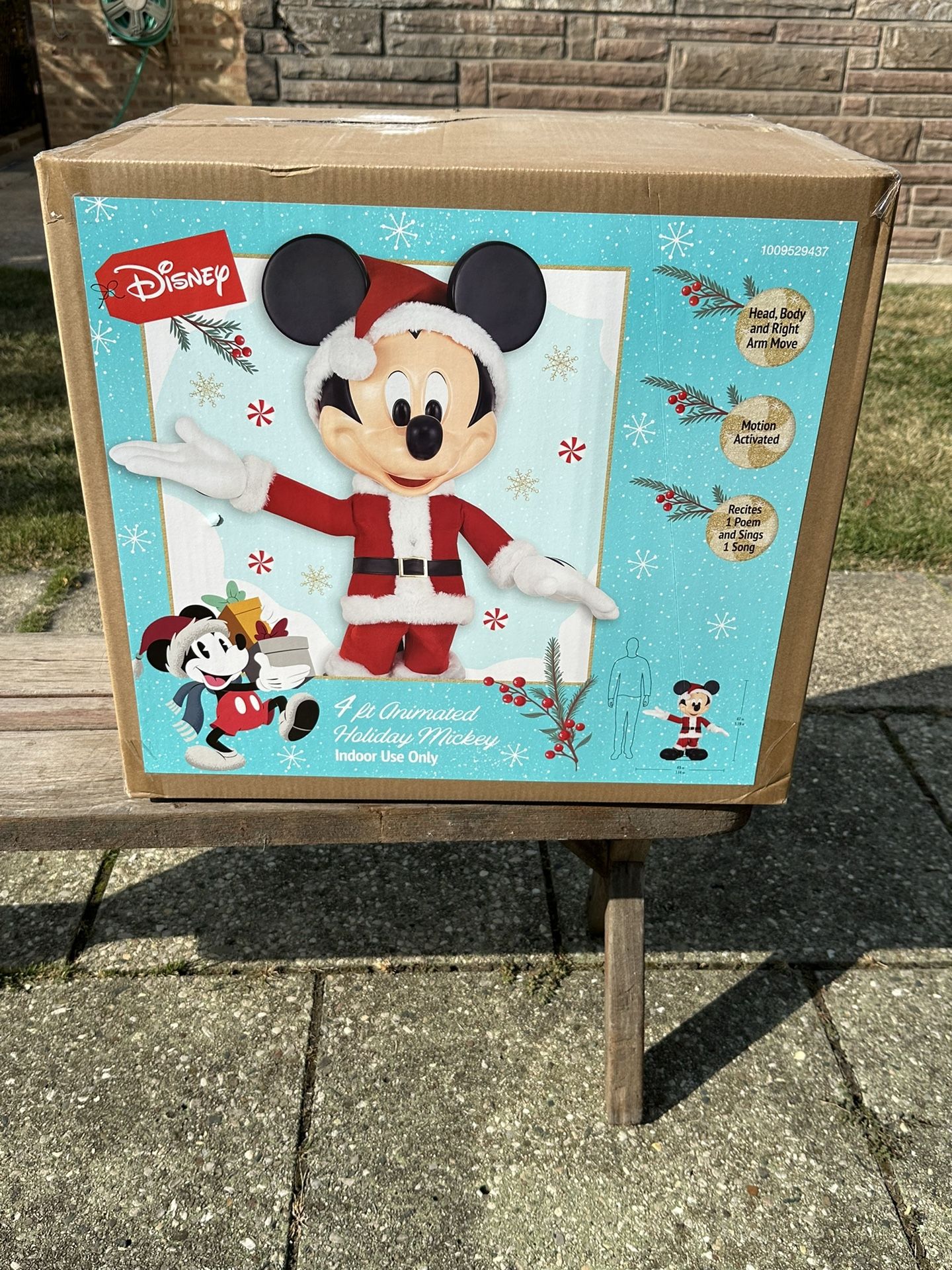 Disney 4 ft. Animated Holiday Mickey Mouse Home Depot Christmas NEW SEALED