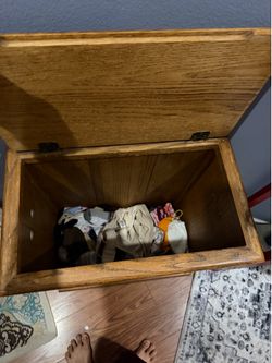 Solid wood hamper