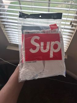 White supreme socks