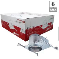 6 in. Aluminum IC Rated New Construction Recessed Can Airtight Housing (6-Pack)
