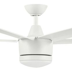 Home Decorators Merwry 52 in LED Ceiling Fan White w/ Remote - New