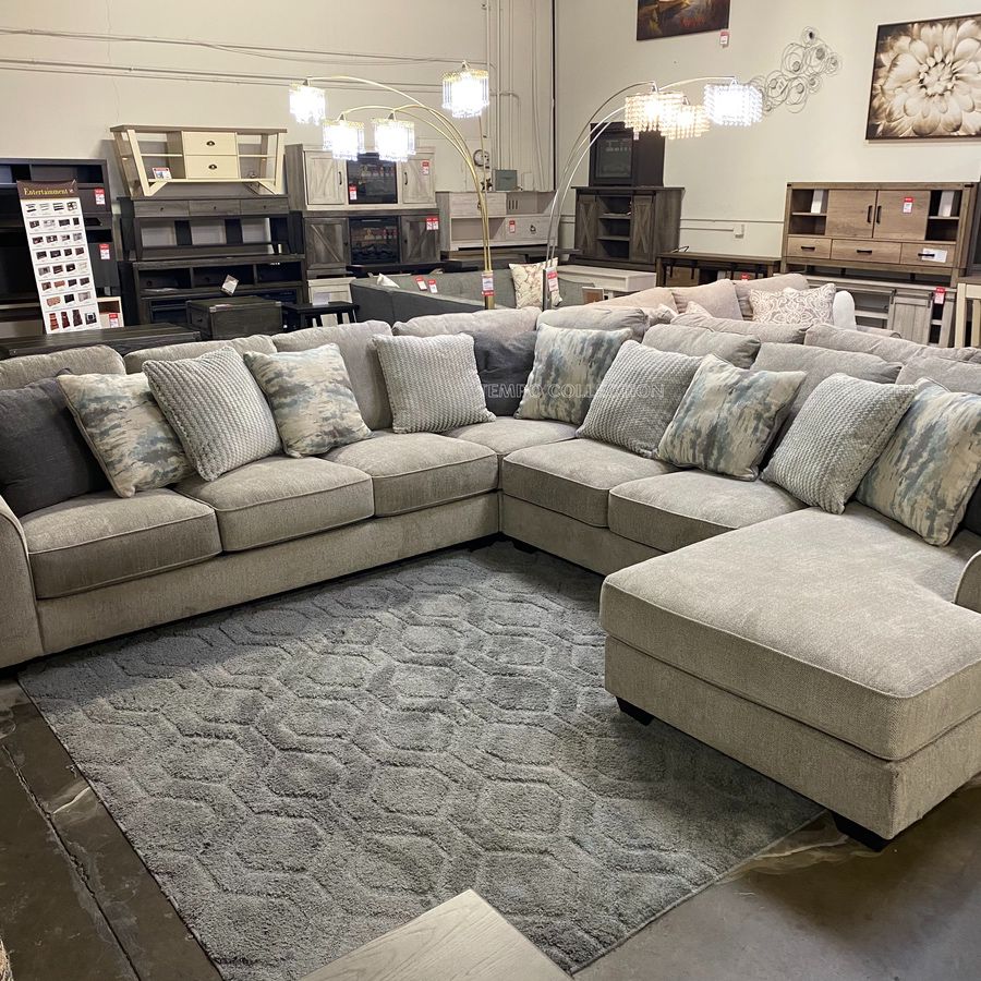 Extra Large 4 Pcs Sectional, Delivery Available, Pewter Color, SKU#1039504-4P-R