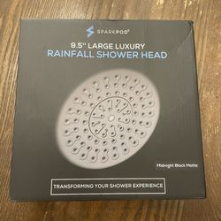 9.5” Matte Black Rainfall Shower Head