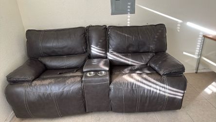 Faux Leather Reclining Love Seat