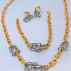 Jewellery Set Plated Gold 