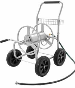#R4 Hose Reel Cart, Hold Up to 250 ft of 5/8’’ Hose, Garden Water Hose Carts Mobile Tools with 4 Wheels, Heavy Duty Powder-Coated Steel Outdoor Planti