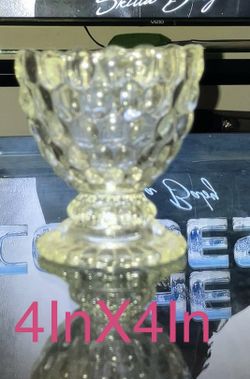 Vintage Avon Bubble Glass Footed Pedestal Compote / Candy Dish  Bowl 4"