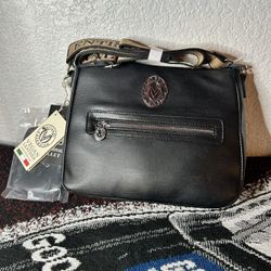 VALENTINO ORLANDI ITALY Black LOGO CROSSBODY SHOULDER BAG + SMALL WALLET NEW