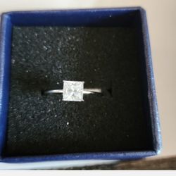 Moissanite Princess Cut Engagement Ring 