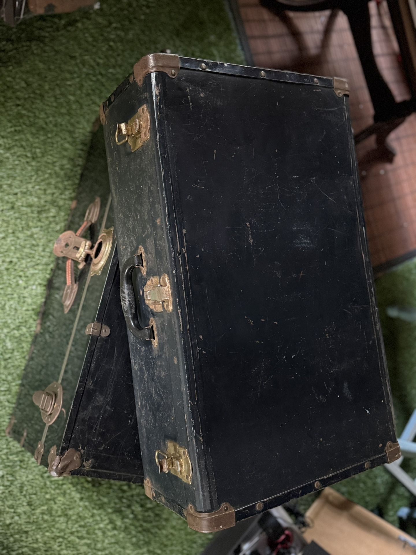 Vintage Smaller Metal Trunk Chest