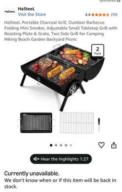 (NEW) HaSteeL Portable Charcoal Grill