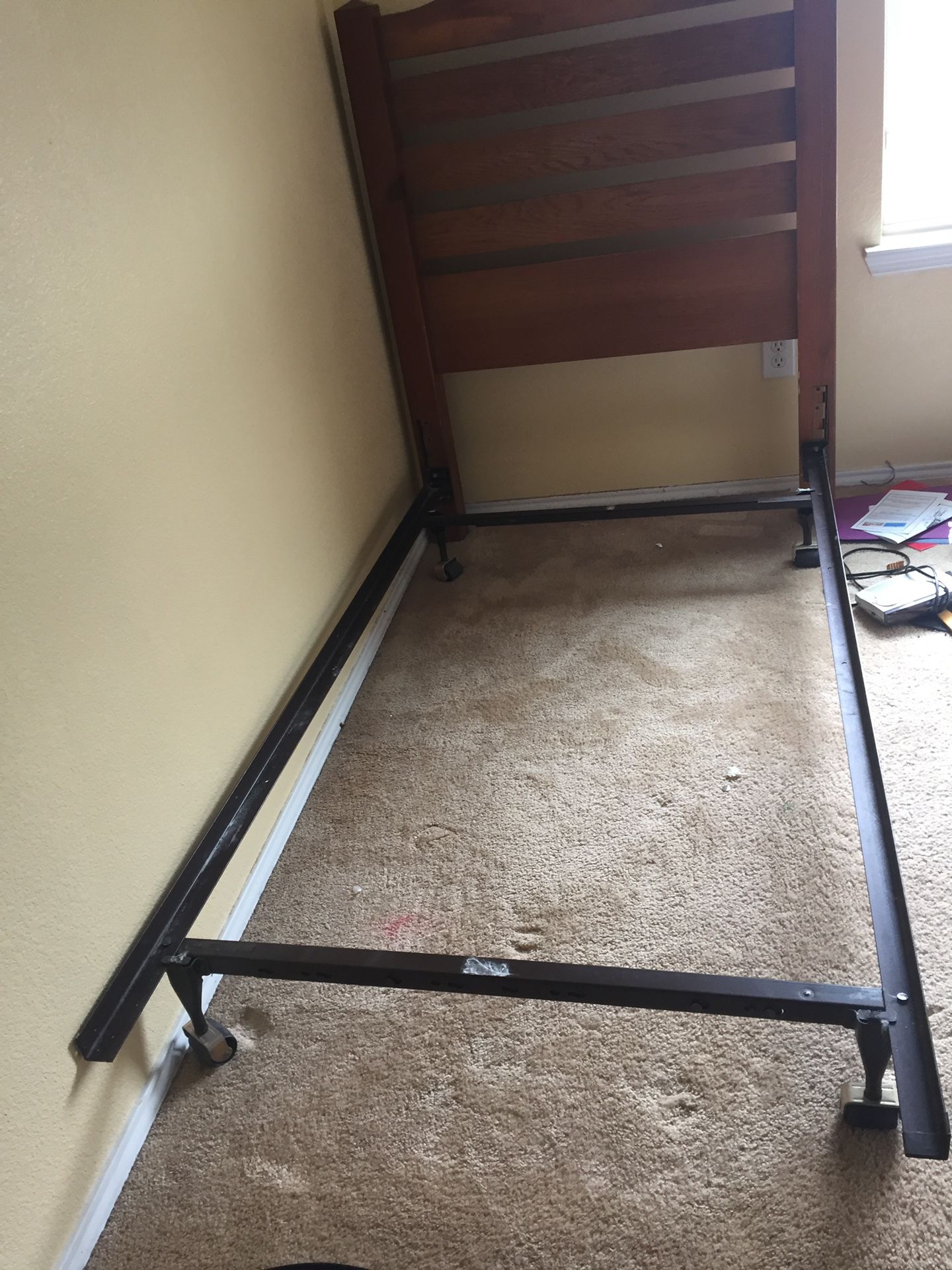 Twin size bed frame and head board
