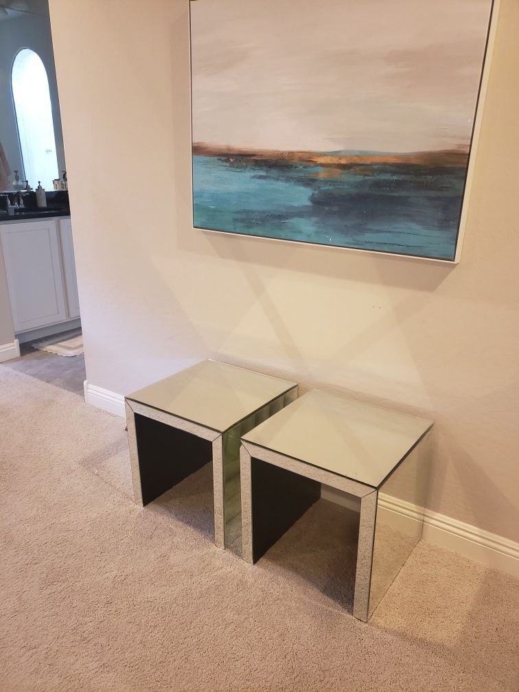 Glass/Mirror side tables