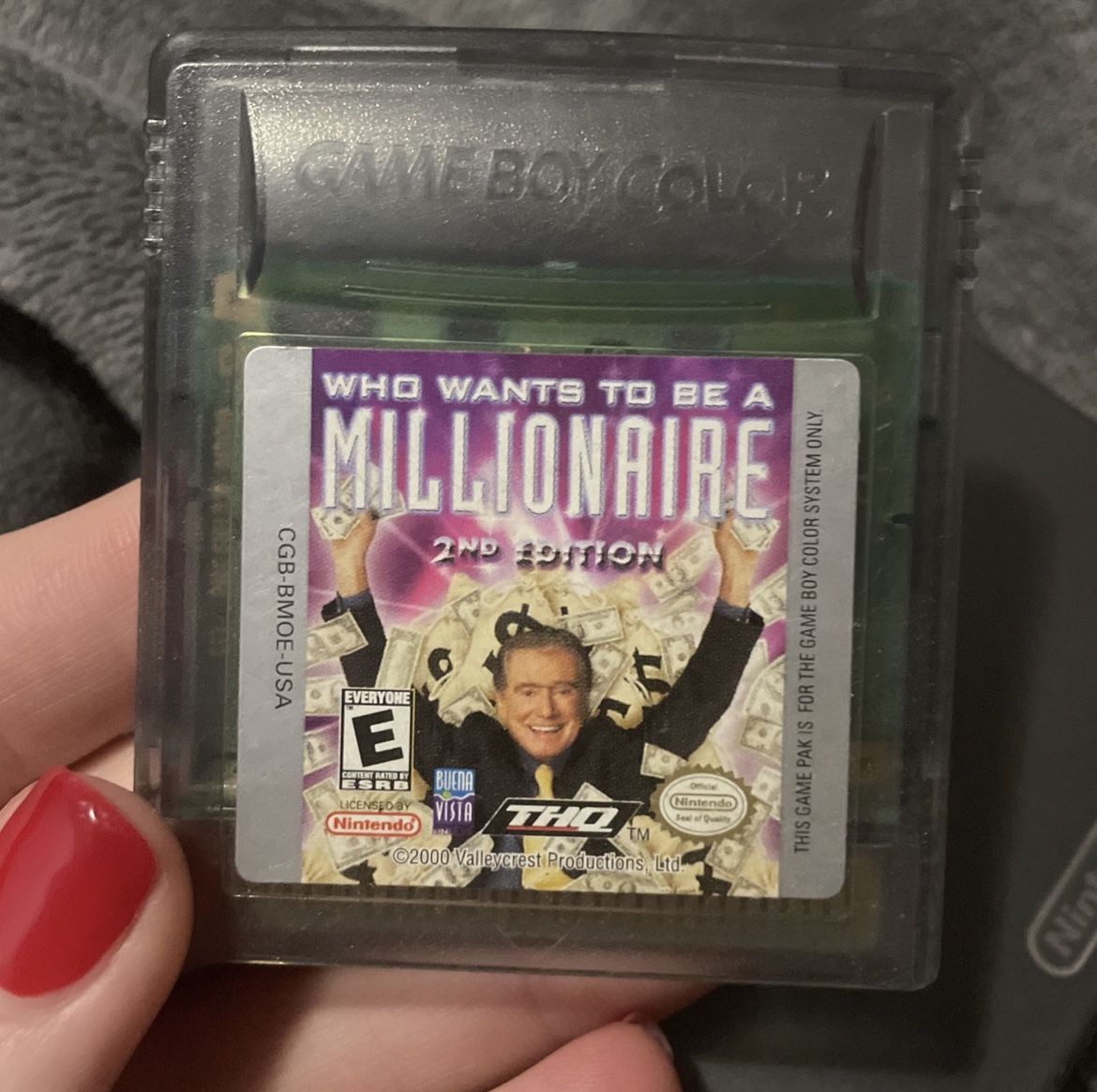 Nintendo Gameboy Color  Game Pak Who Wants To Be A Millionaire 2nd Edition (2000) Video Game Play Kids Adults Educational Fun