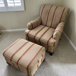 Baker Furniture - Upholstered Chair And Ottoman 
