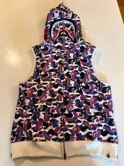 BAPE Shark Hoodie Vest Purple Camo