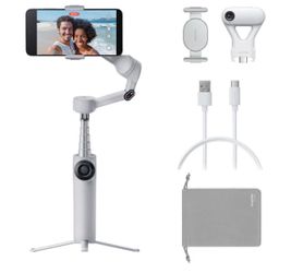 Insta360 Flow 2 Plus AI Tracker Bundle Grey - Foldable Phone Gimbal, AI Tracking with Any App, Multi-Person Tracking, Built-in Tripod/Selfie Stick, Re