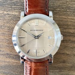 Men’s Burberry Authentic Watch Brown Leather Strap