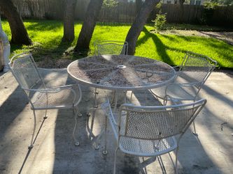 Steel patio -Nice now but with TLC wash, light sand and spray paint=beautiful
