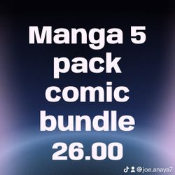 Manga Book 5 Pack Comic Bundle 