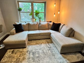 MOVING SALE - Ashley Furniture Megginson 3-piece Sectional With Chaise and FREE accent pillows