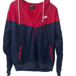 Super Rare Nike Windrunner Jacket Windbreaker Nylon Red White Blue Large
