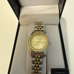 Pierre Cardin Quartz Watch Women Gold Silver Tone Diamonds Round water resistant