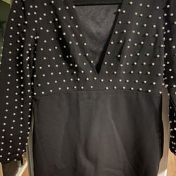 Bebe Black Mini Pearl Dress