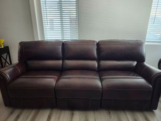 3 piece Leather reclinable sectional sofa, 2 sectionals to be a love sofa