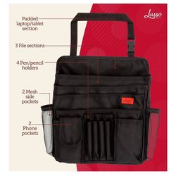 Lusso Gear Car Organizer for Front Seat or Car Seat, Ultra-Durable, One-Size-Fits-All Car Storage Organizers, Easily Keeps Supplies Secure & Upright, 