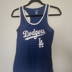 LA Dodgers Women's NE Royal Ringer Tank size S