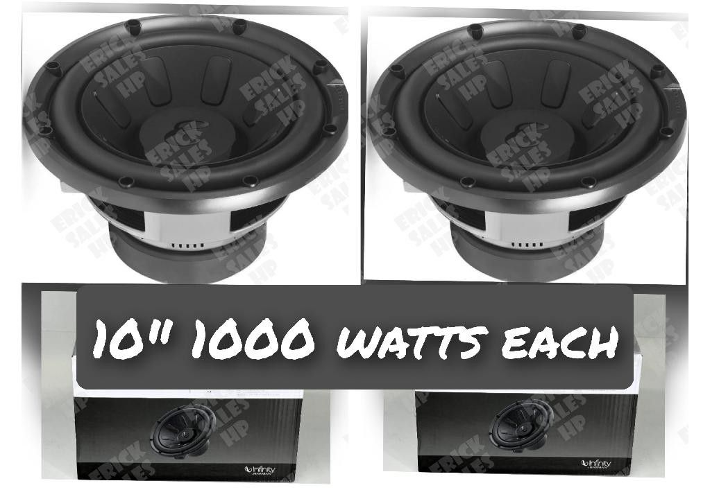 Infinity 10" Subwoofers New 1000 Watts Each