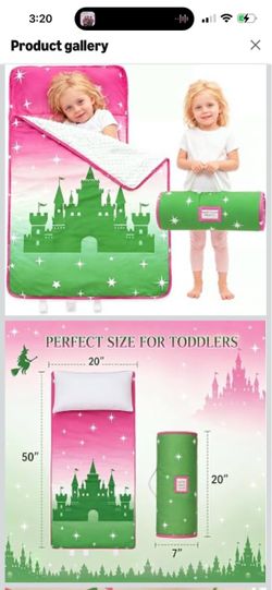 Nap Mat for Girls Pink Green