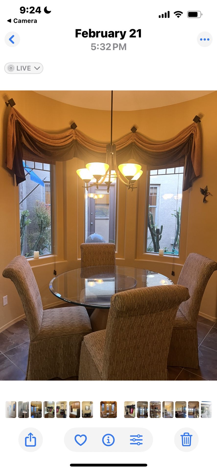 4 Fabric Covered Dining Chairs 