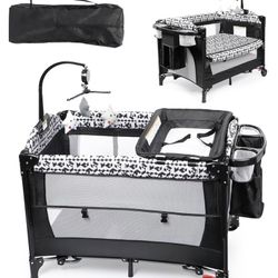 Xilingol baby Moses 5 in 1 for sleeping at night, baby package and set with changing table, portable crib with carrying bag, cosleeper crib fixed to t