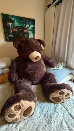 Large Dark Brown Plush Teddy Bear