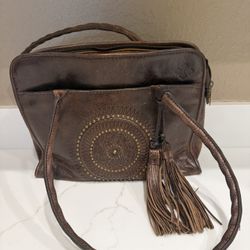Vintage Brown Leather Purse/Handbag 
