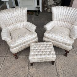 Vintage Floral Upholstered Chair Set