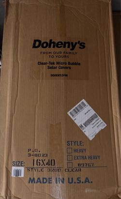 Doheny's Clear-Tek Micro Bubble Solar Cover 16x40 NEW IN BOX