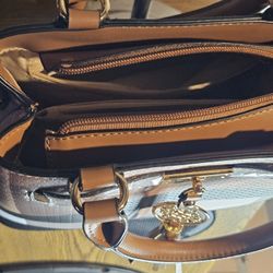 Elegant Tan and Black Women's Handbag
