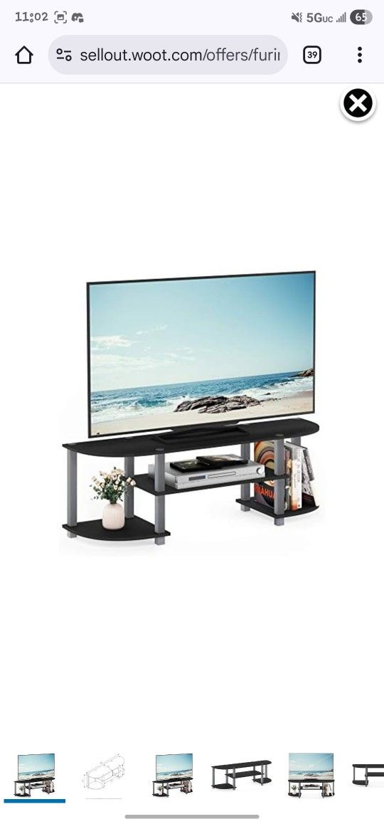 Furinno TV Stand Black/Grey
