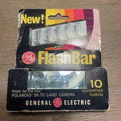 GE FlashBar for Polaroid SX-70 Land Camera 10 Flashes New In Box NOS
