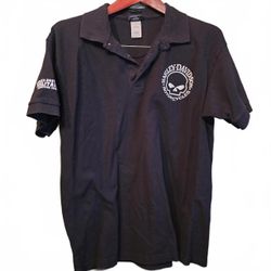 Ride in style with this Harley-Davidson Men's Black Polo Shirt, featuring a uniq