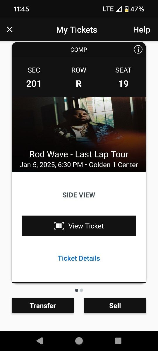 2 Rod Wave Concert Tickets