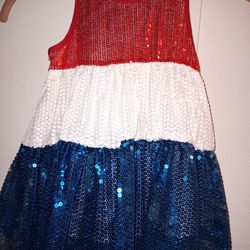 2t Dress Kids Toodler Sequin Dress Red White Blue Prettty