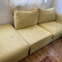 Sunshine Colored Sofa with Storage for just $70!