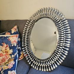 Glam Oval Sunburst Bathroom Vanity Mirror
